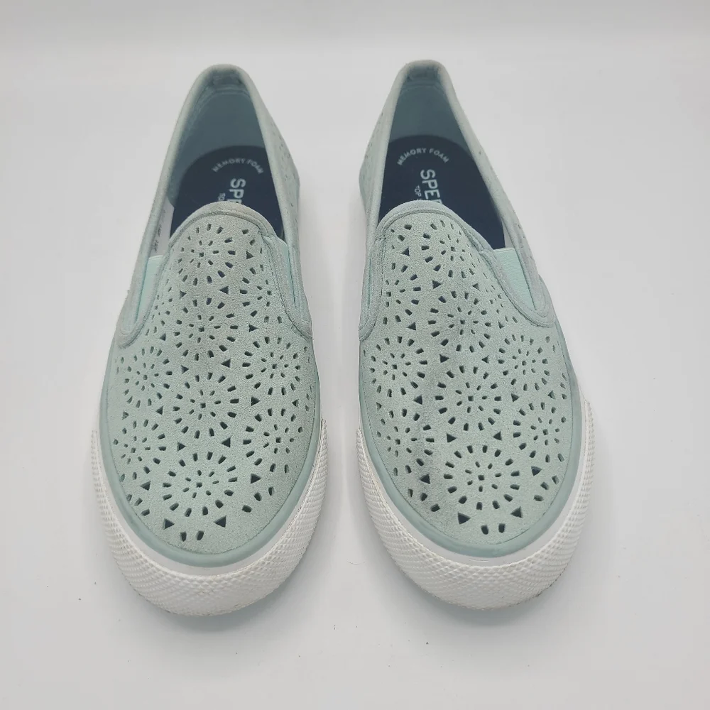 Sperry Seaside Perforated Baby Blue Sneakers