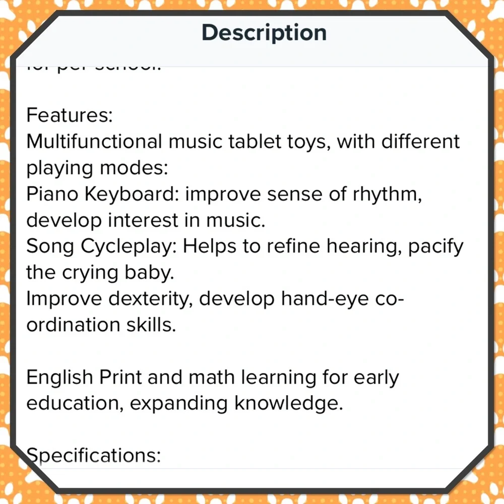 🌟New🌟 Children’s Educational Tablet Pad 🌟