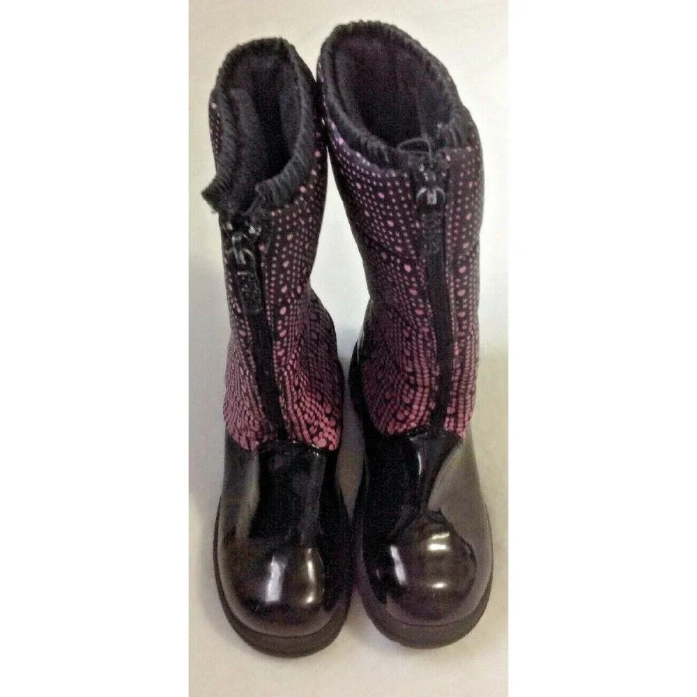 Girl's Totes Kerry Black Snow Boots Sz 1 Med Insulated Winter Boots Waterproof