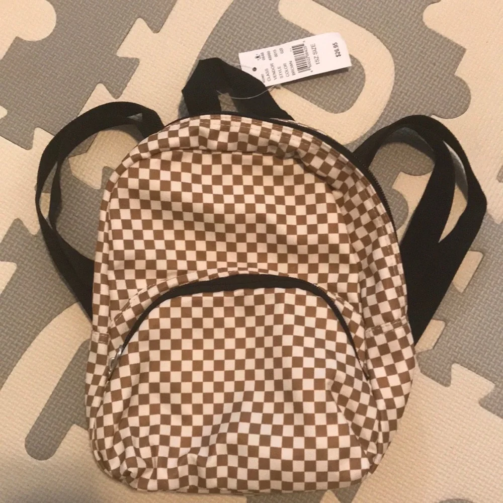 NWT Checkered Mini Backpack