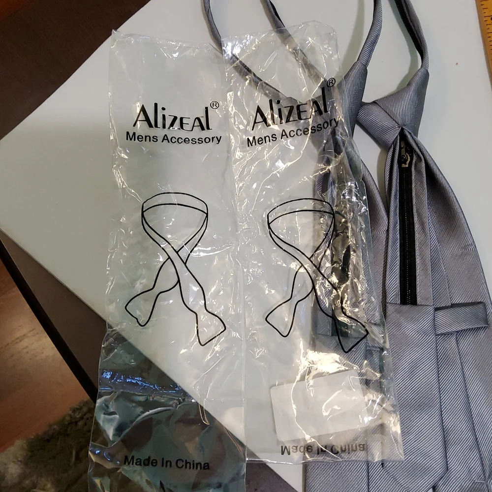 Pair Super Skinny Pretied Neckties
