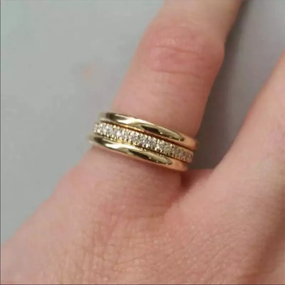 NEW Yellow Gold Plated Wedding Diamond Ring