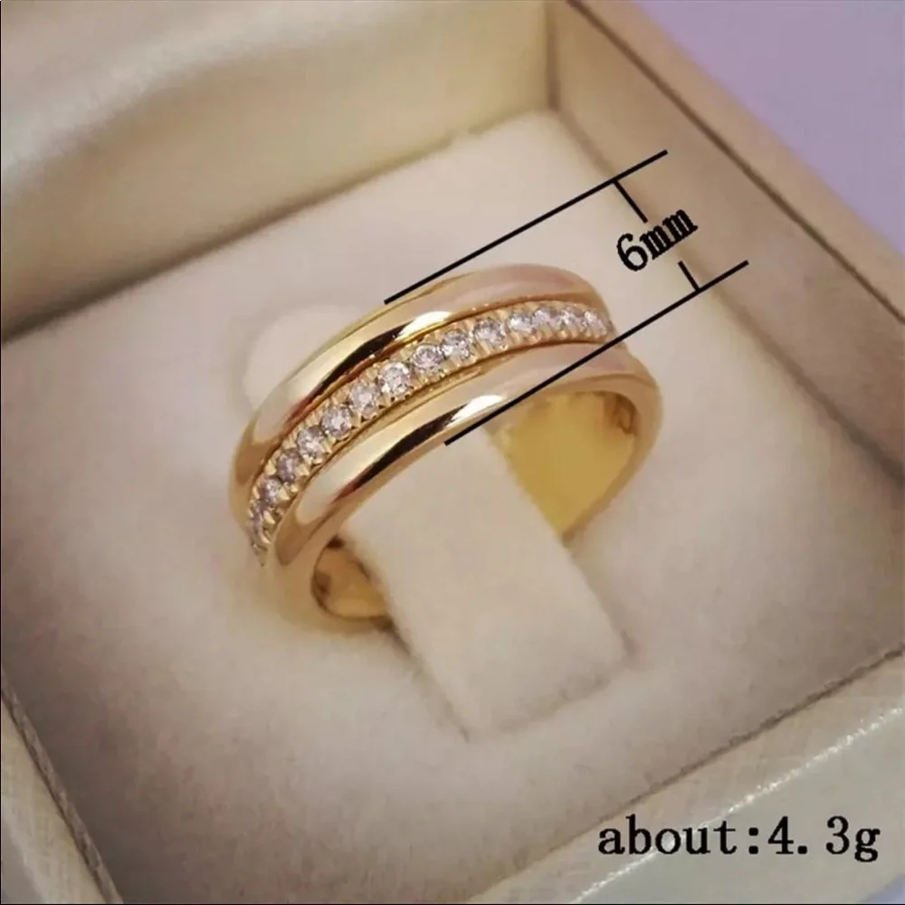 NEW Yellow Gold Plated Wedding Diamond Ring