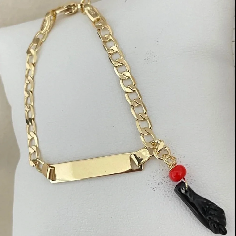 18k Gold Filled Azabache Children Bracelet