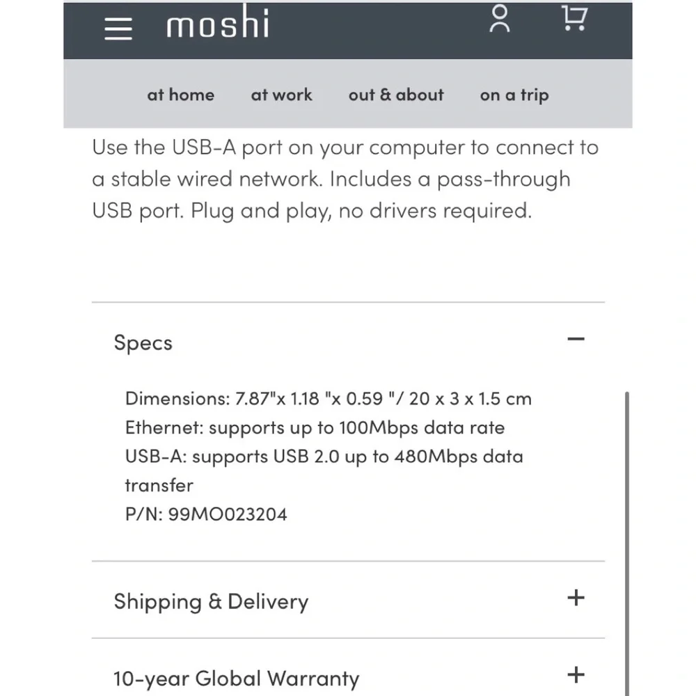 Moshi usb ethernet