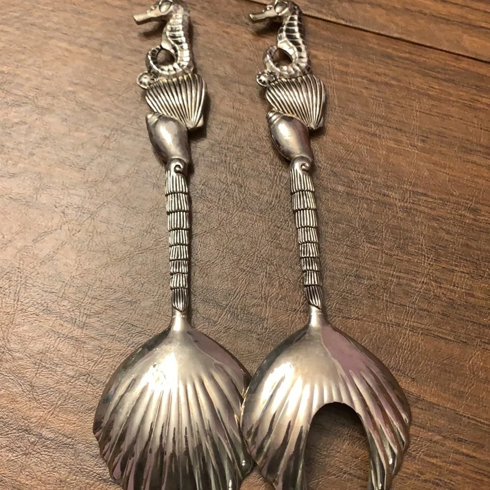 Seahorse silver plated serving set by godinger