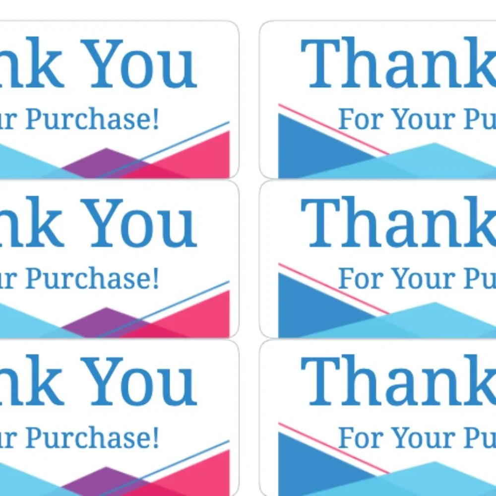 Thank You Stickers 90 XL 2 5/8 x 1 Inch Lab
