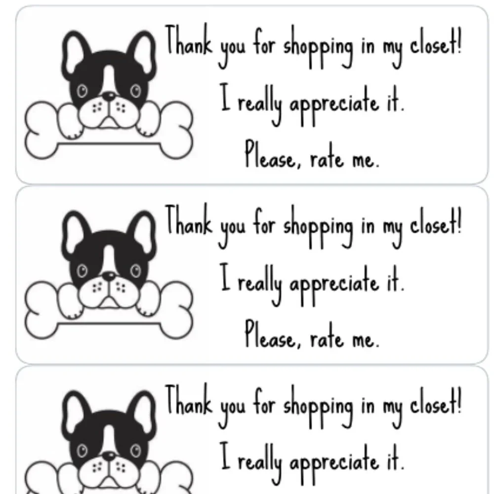 Thank You Stickers Dog Puppy Labels