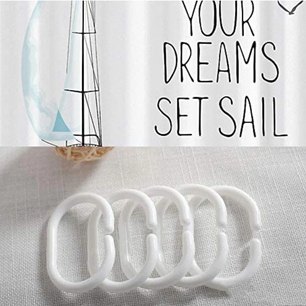 Ocean boat Let your dreams set sail Fabric Shower Curtain with Hooks Heavy Duty