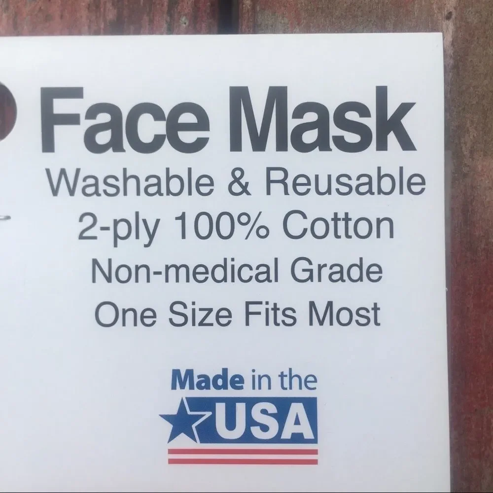 RED USA COTTON FACE COVERING PATRIOTIC 2 ply