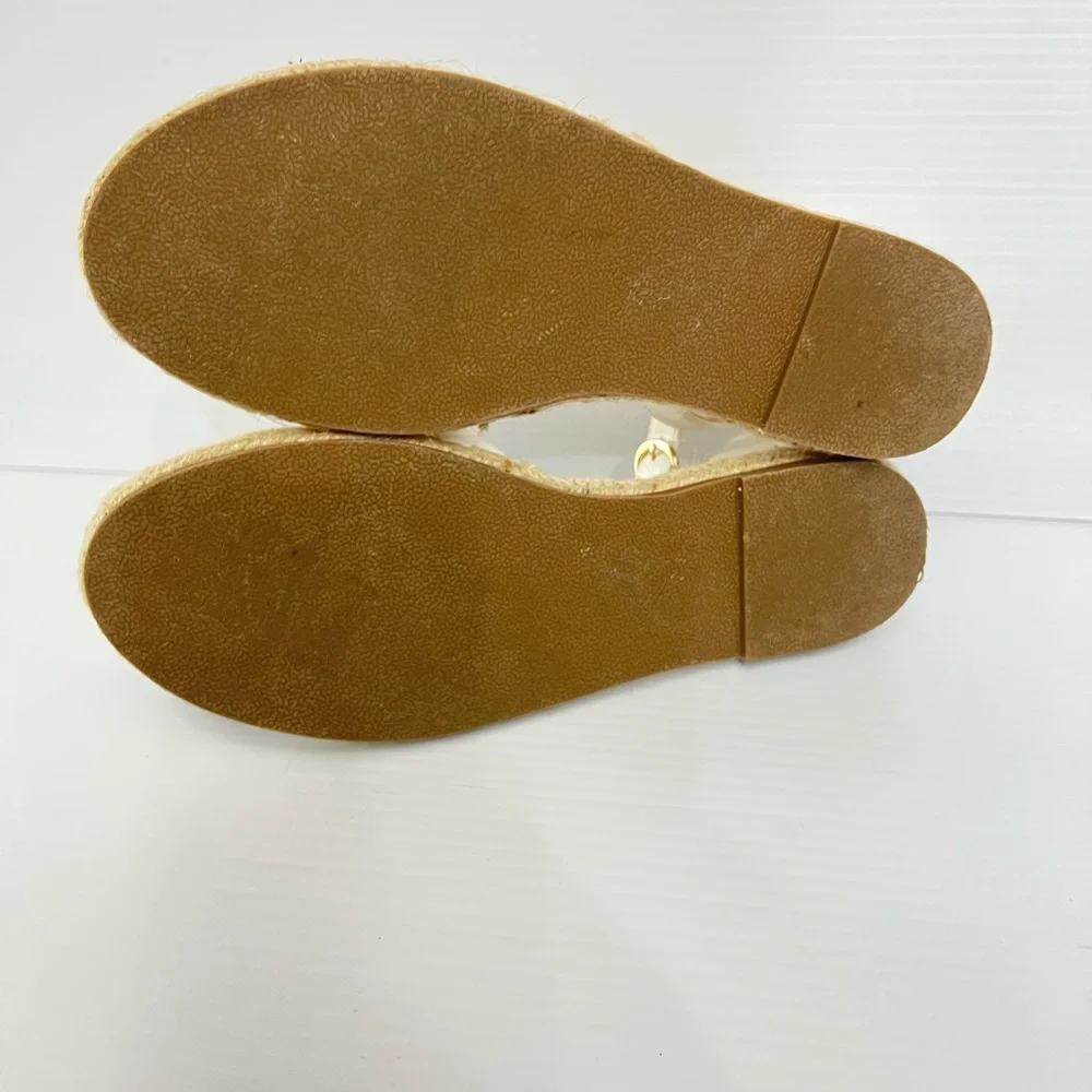 JOURNEE COLLECTION Womens White Crisscross Strap Lyddia Espadrille size 8.5