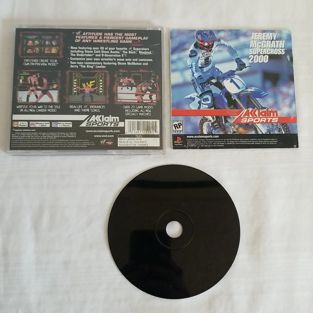 WF Attitude Get It Black Label PS1 Sony Playstation Complete Tested