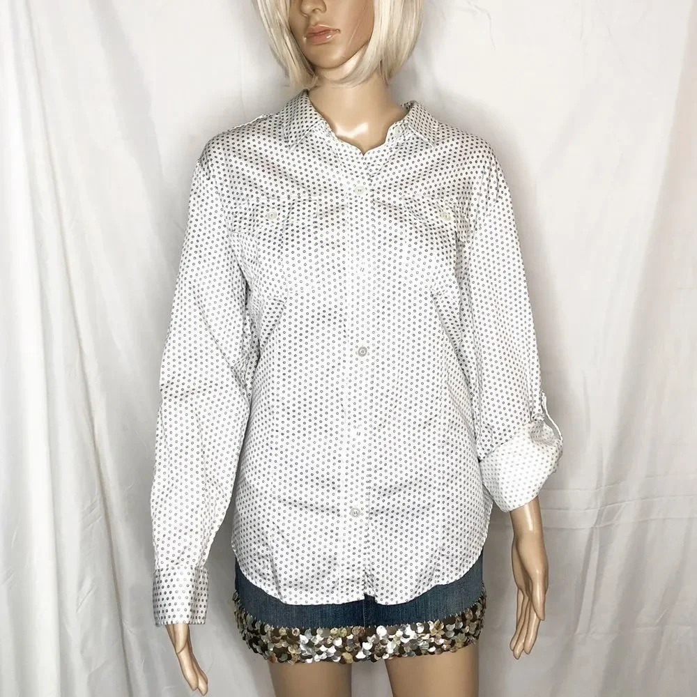 Liz Claiborne polka dot button down shirt sz1X