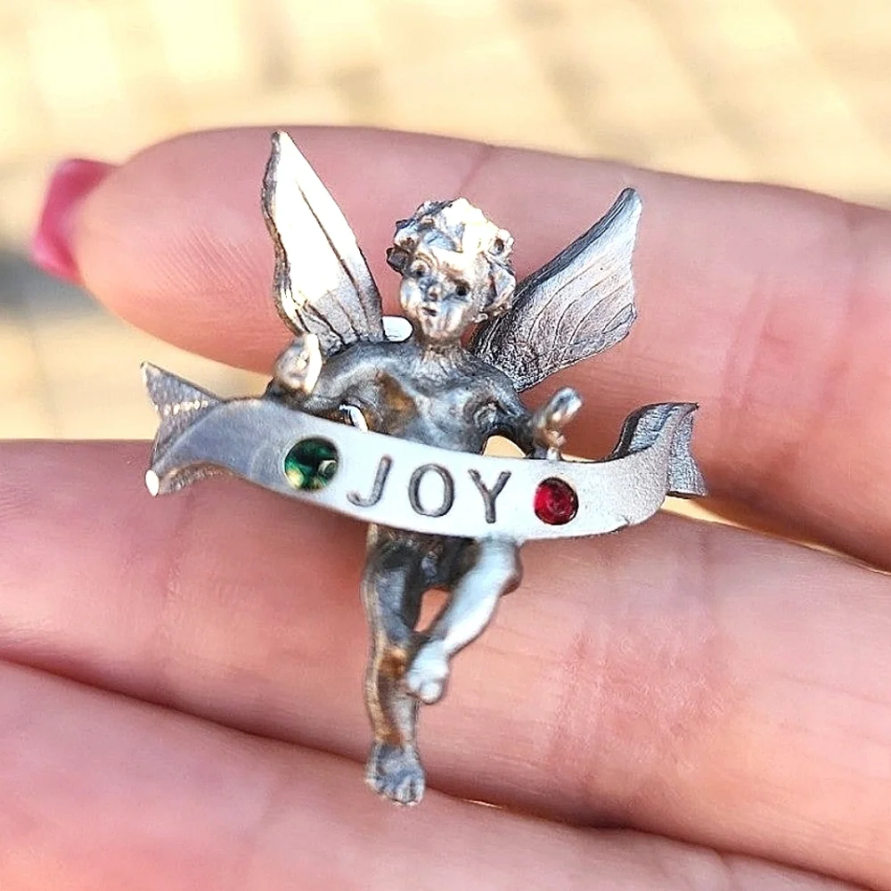 Anthropologie pewter angel