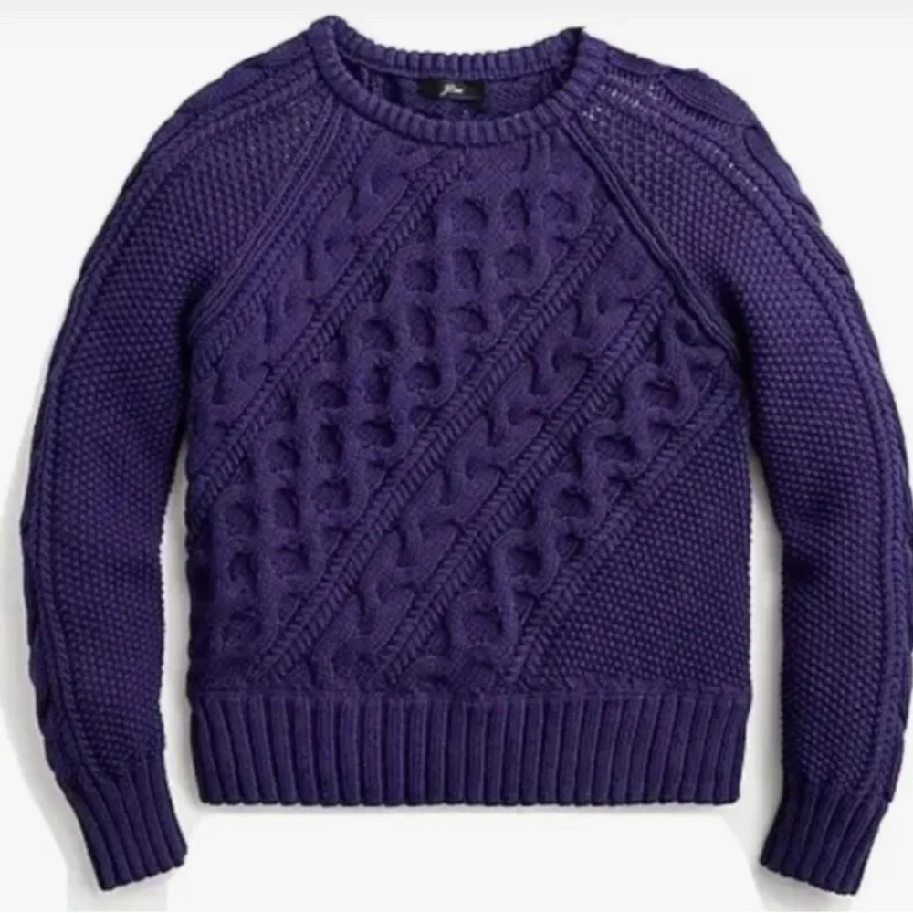 J.Crew Diagonal Cable-knit Crew-Neck Sweater Size XSmall