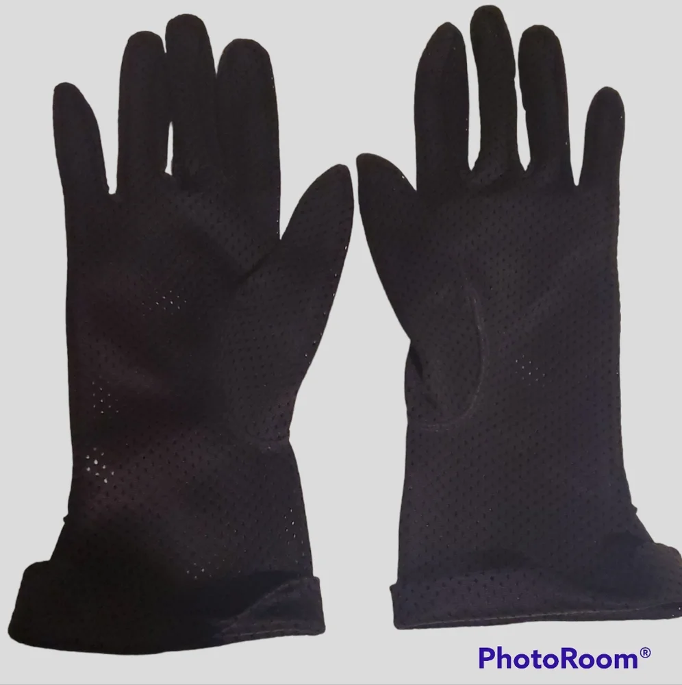 Vintage Black Nylon Gloves