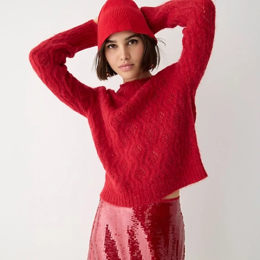 J.Crew Pointelle scallop-trim sweater