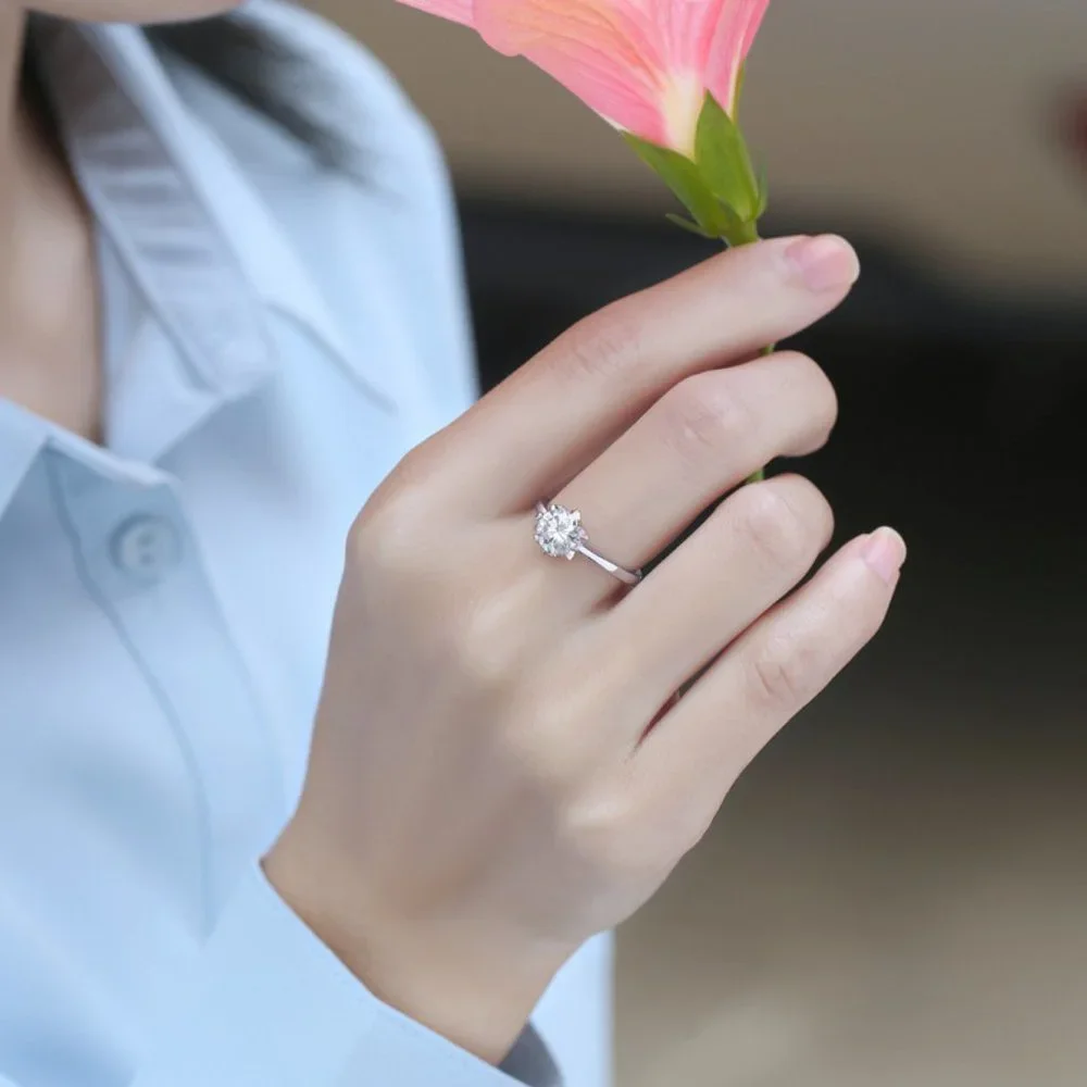 Certified 3ct. t.w. Moissanite Diamond Engagement Ring NEW