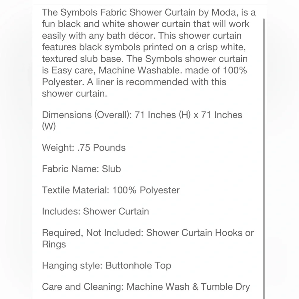 Moda symbols shower