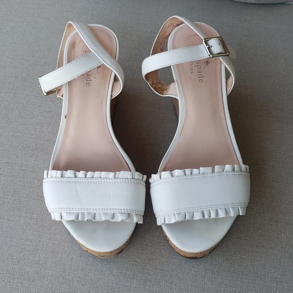 Kate Spade Frilly Platform Wedges, Size 8