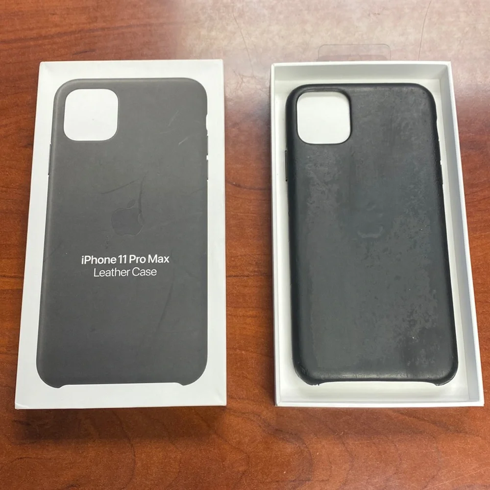 iPhone 11 Pro Max Black Leather Case