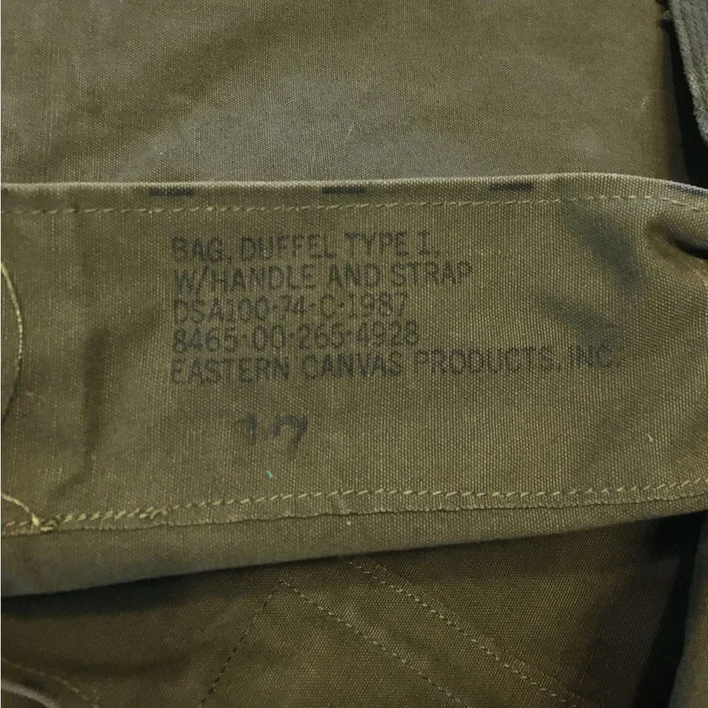 Vintage US ARMY Vietnam War Era BARRACK Laundry Duffle Duffel Bag Olive Drab