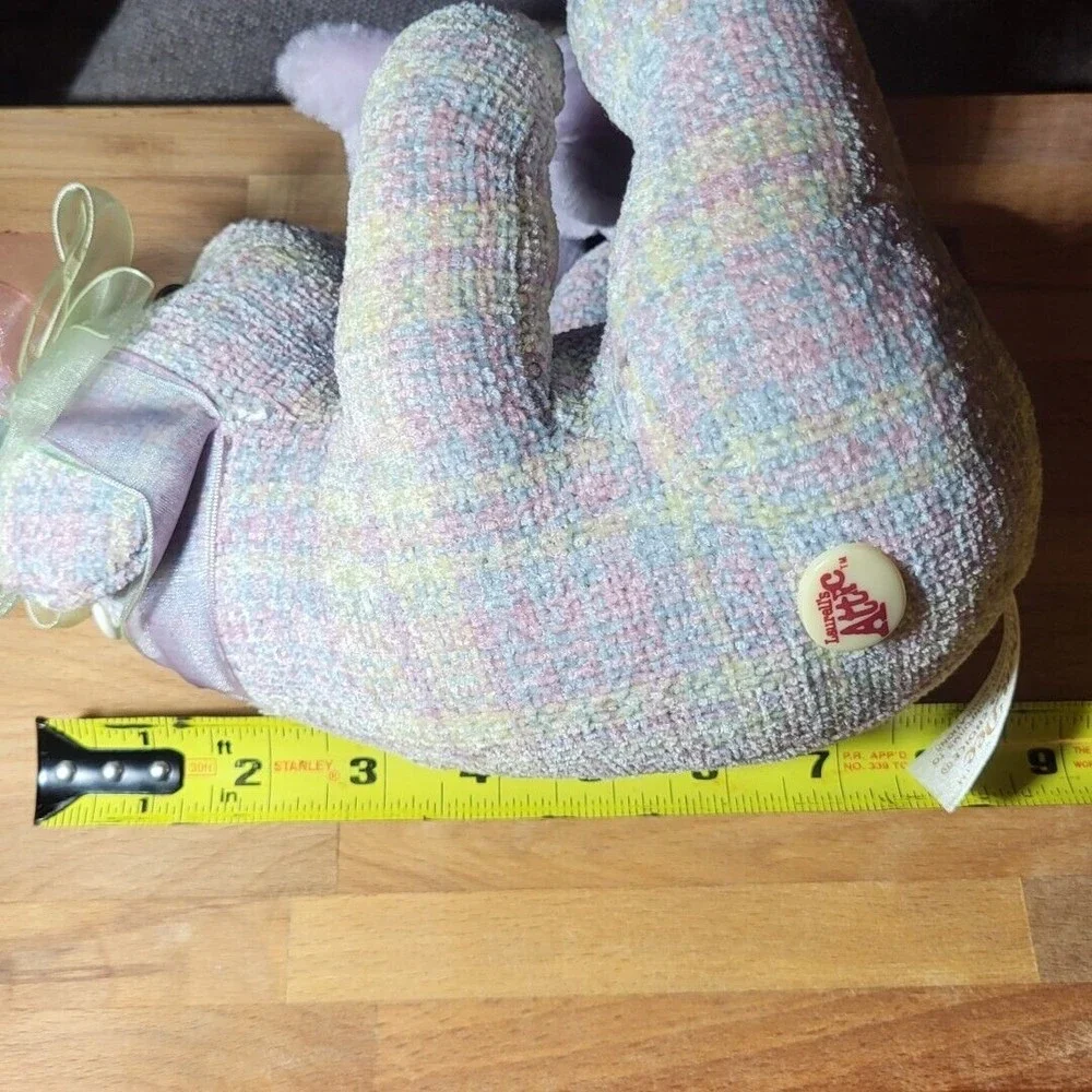 Dan Dee Laurell's Attic plaid tweed bear pastel blue purple with baby 8