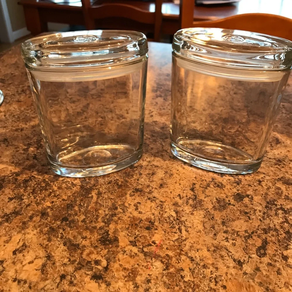 2 Oval Glass Jars with Rubber Seal Closure