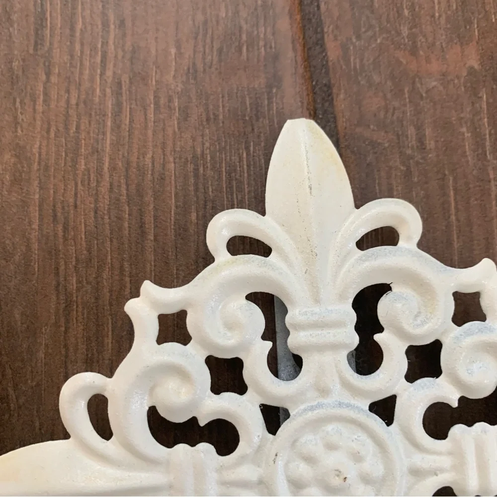 Fleur de Lis Metal Wall Hook Trio