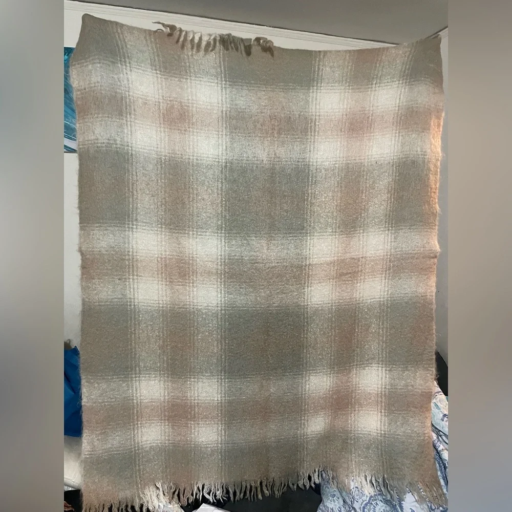 Loch Maree St. Albans Australia pure mohair pastel colors blanket  53” X 66”
