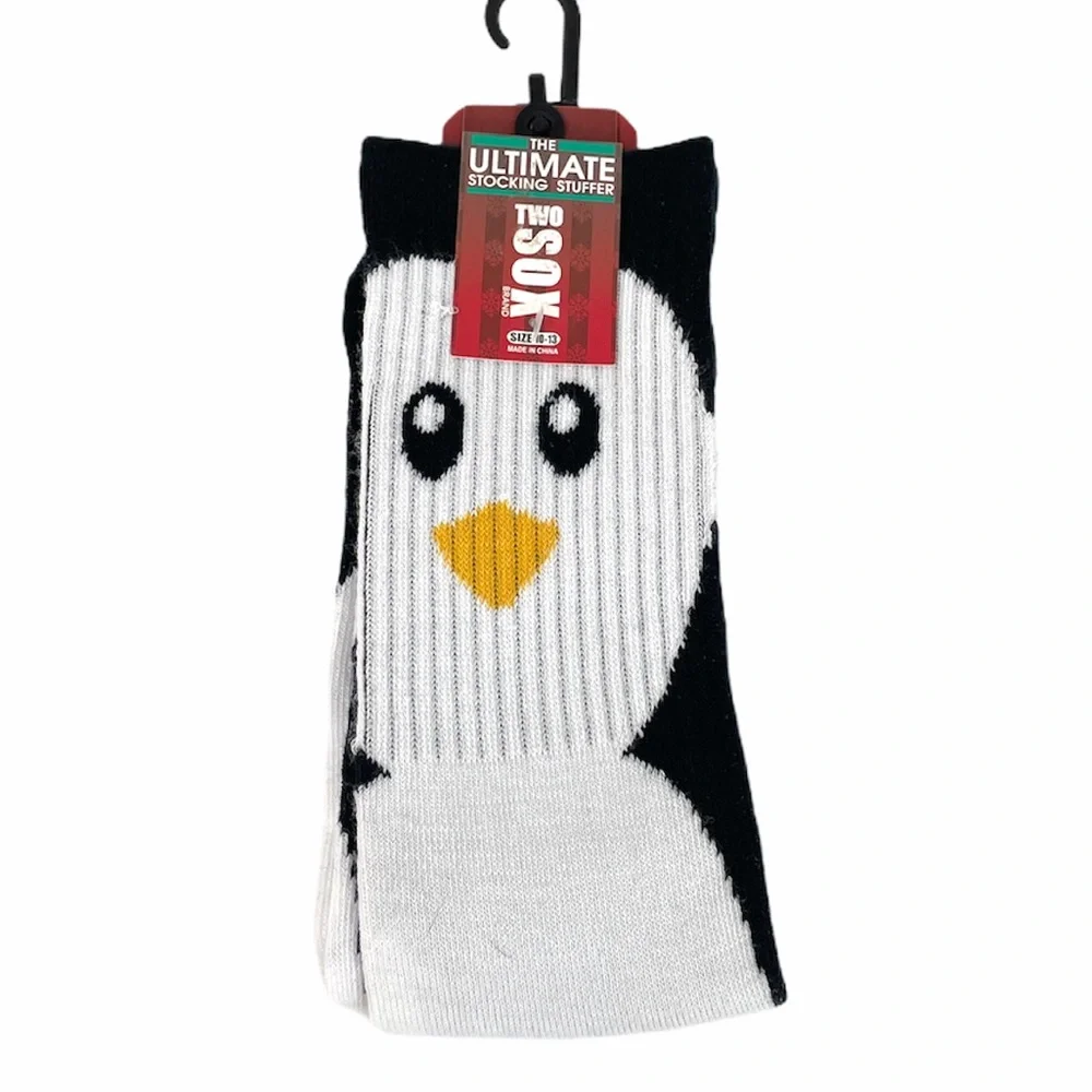 Two Sox Brand Penguin Socks 1 Pair Black White