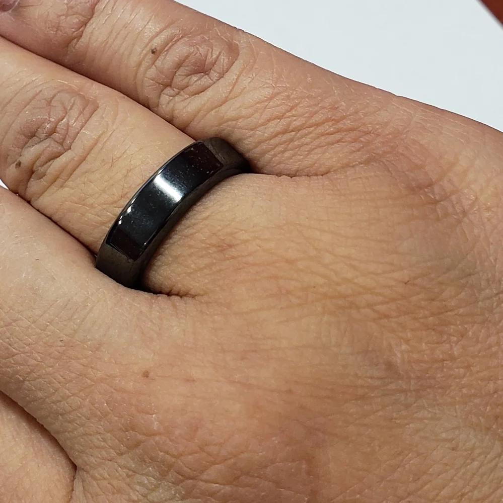 Mens Black Magnetic Ring Size 9
