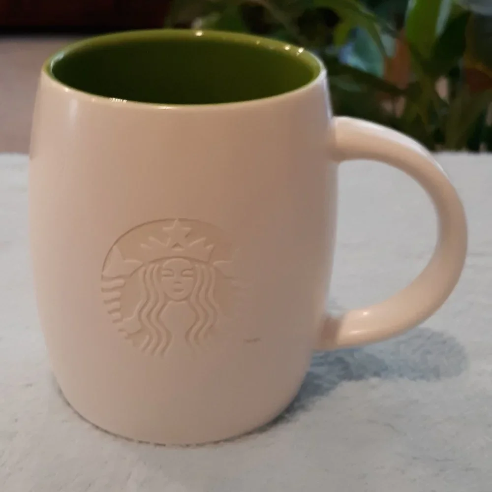 Starbucks Coffee Hot Choclate Mug with White Embossed Siren