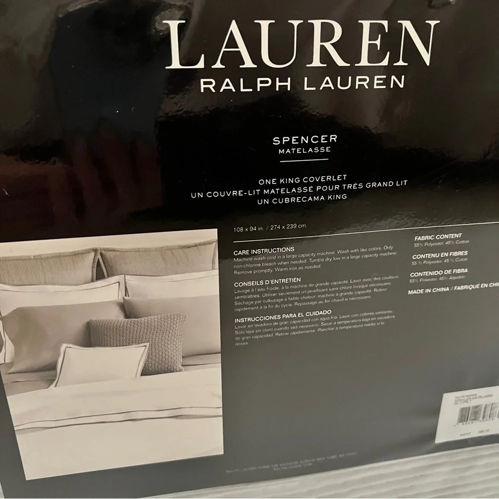 Lauren Ralph Lauren coverlet 108”x94” sage
