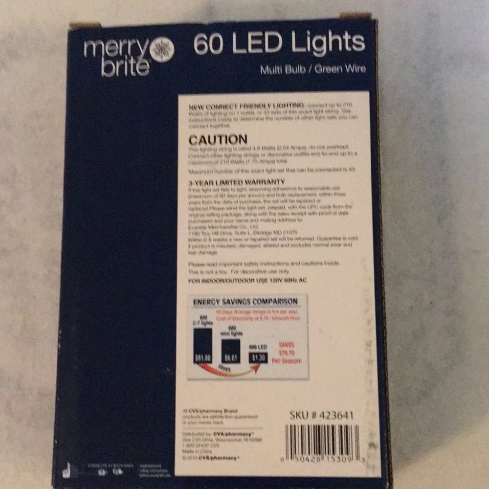 Merry brite 4 boxes of 60 led Lights NIB multi colored