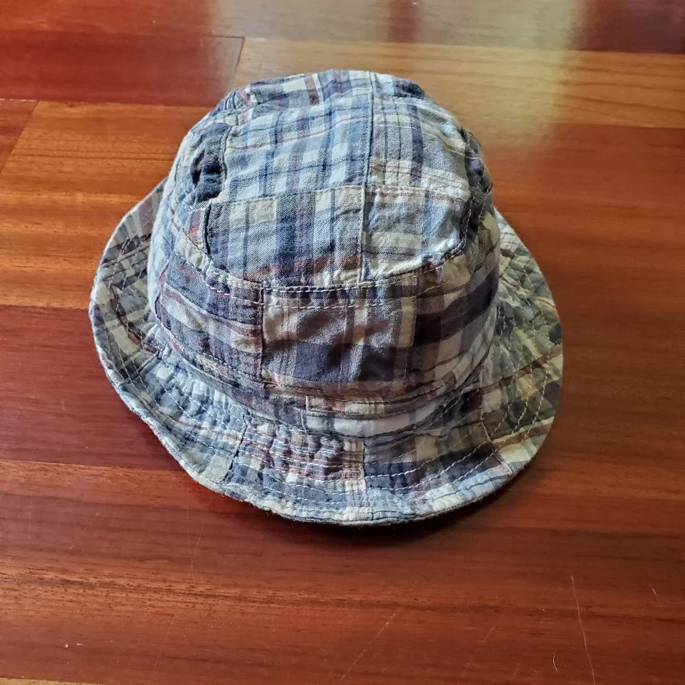 Baby Gap Blue/Gray Plaid Beach Hat 12-18 Months