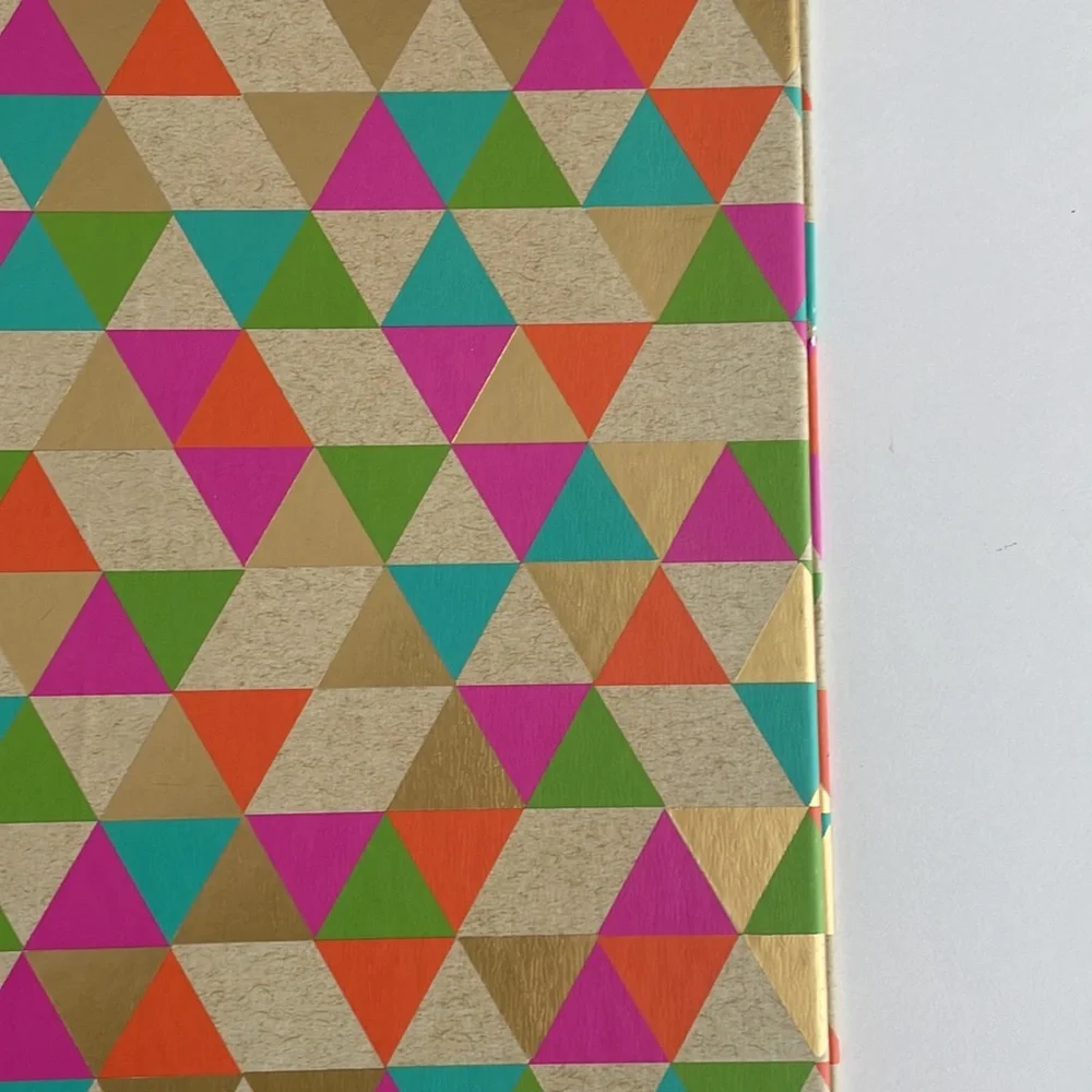 [ Greenroom 100% Recycled Binder - 2” w/ 1” Ring - Neon Geometric Triangle ]