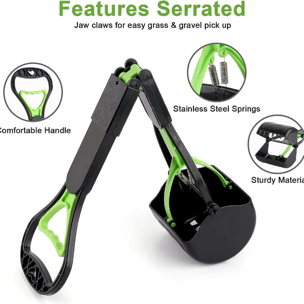 Non-Breakable Pooper Scooper for Dogs, 28inch Long Handle Foldable Portable Dog