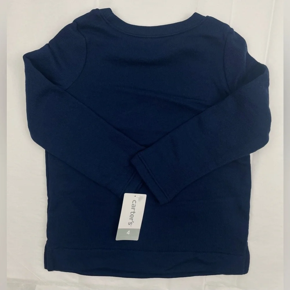 Carter’s Girl Sweatshirt Size 4 Navy Blue Floral