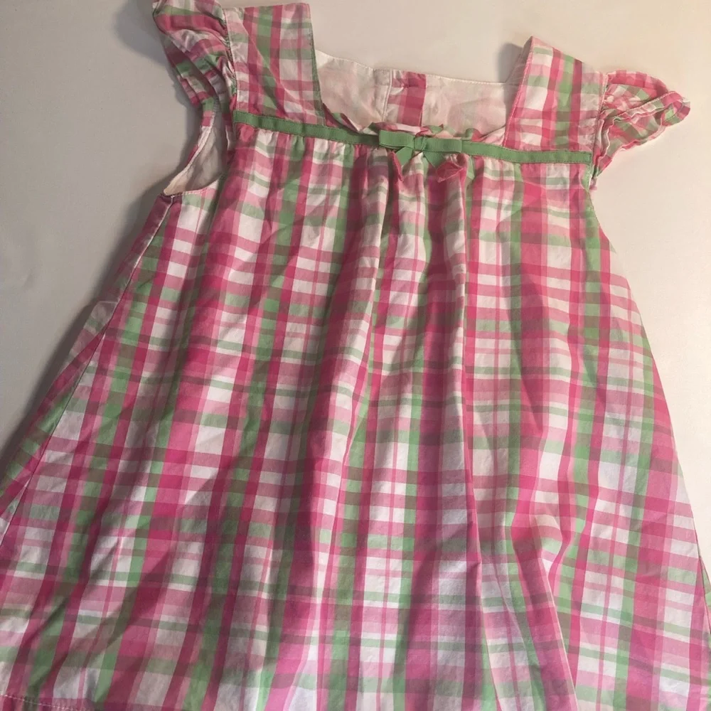 Gymboree girls pink plaid dress 8