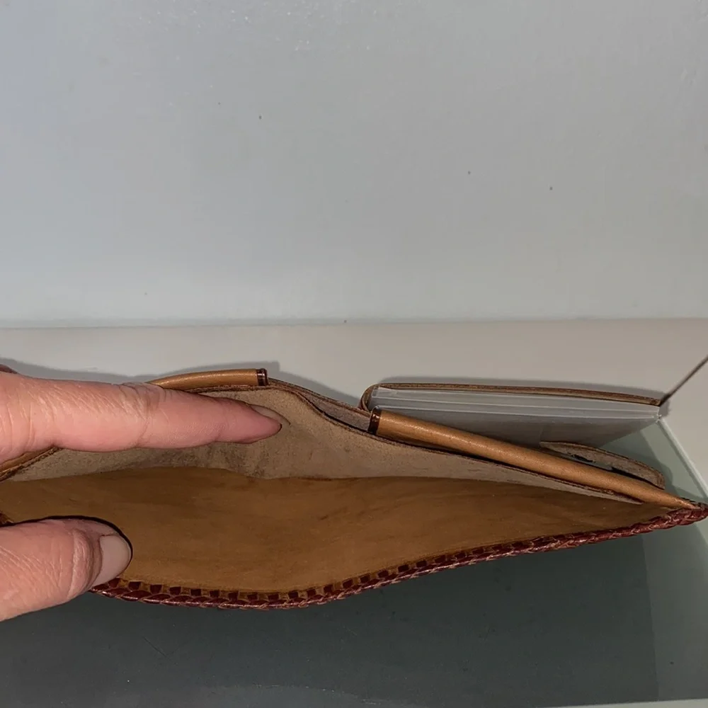 Vintage Tooled Leather Horse & Barn Country Western Wallet Billfold