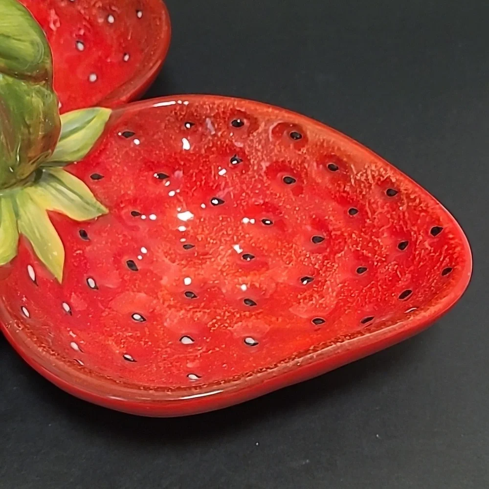 Vintage | Pier 1 Imports Straberry Trio Dish Serving Tray