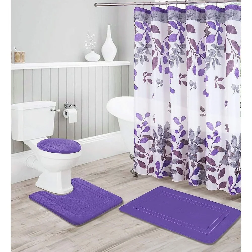 Kids Zone Home Bathroom Collection Bathroom Accessory Set Non Slip Purple NEW