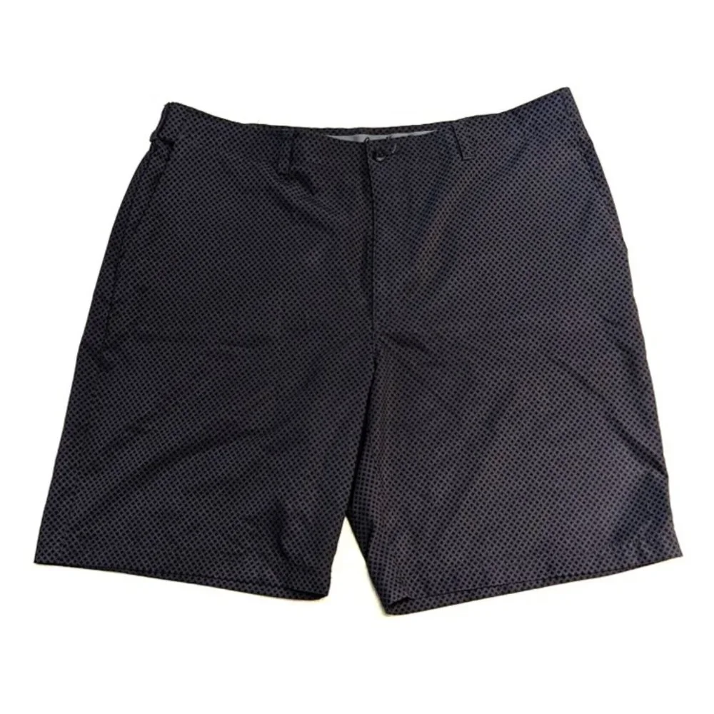 Ben Hogan Men's Gray Black Plaid Athletic Golf Shorts Flat Front Size 38 NICE