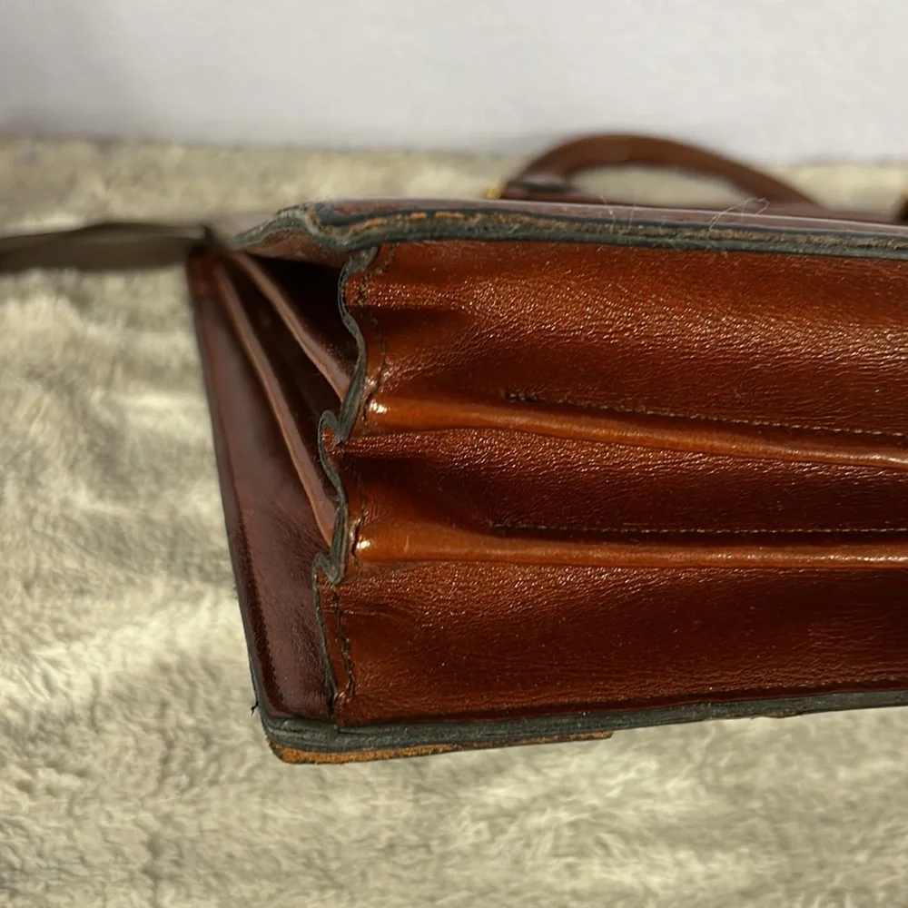 Vintage Gold Pfeil sport 16” Brown Leather Briefcase Portfolio Document Bag