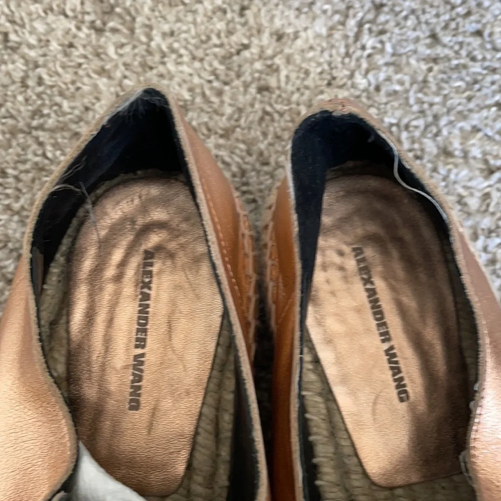 Alexander Wang Devon Rose Gold Metallic Platform Jute Espadrilles