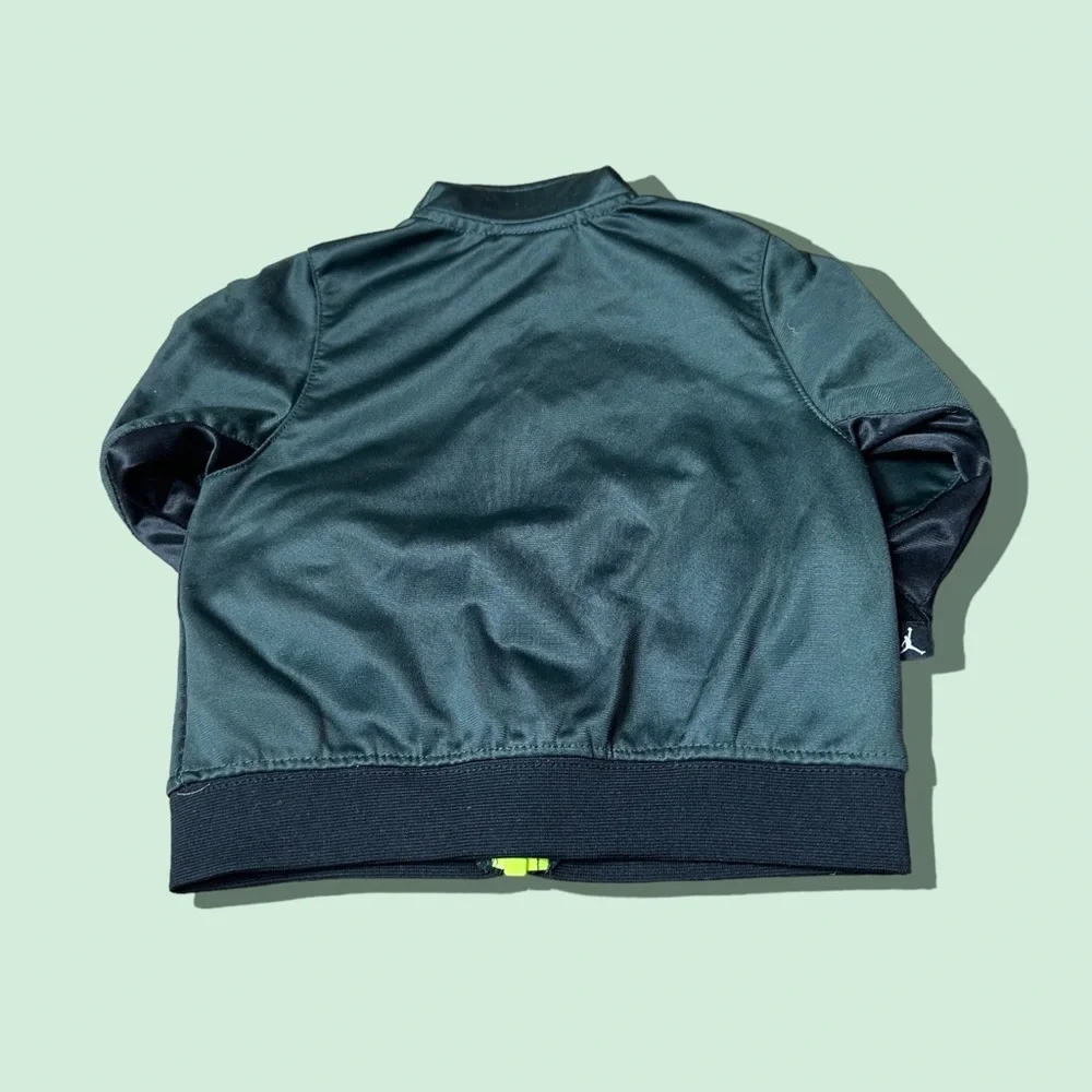 Baby Air Jordan Shades Of Green Zip Up Track Jacket Size 12 Mon Neon Embroidery
