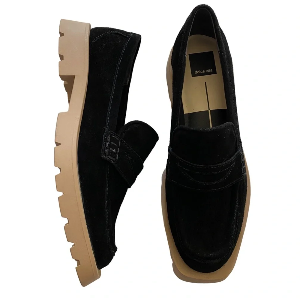 NWOT Dolce Vita ELIAS Women’s Slip on Loafer Lug Soles Suede Flats Size 9.5