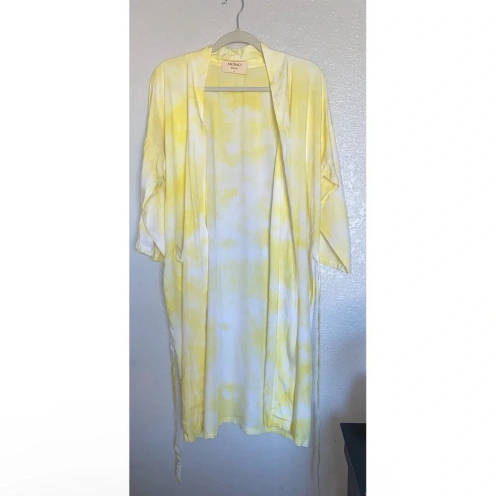 MOMO New York Yellow Tie Dye Kimono Robe | Yellow Robe