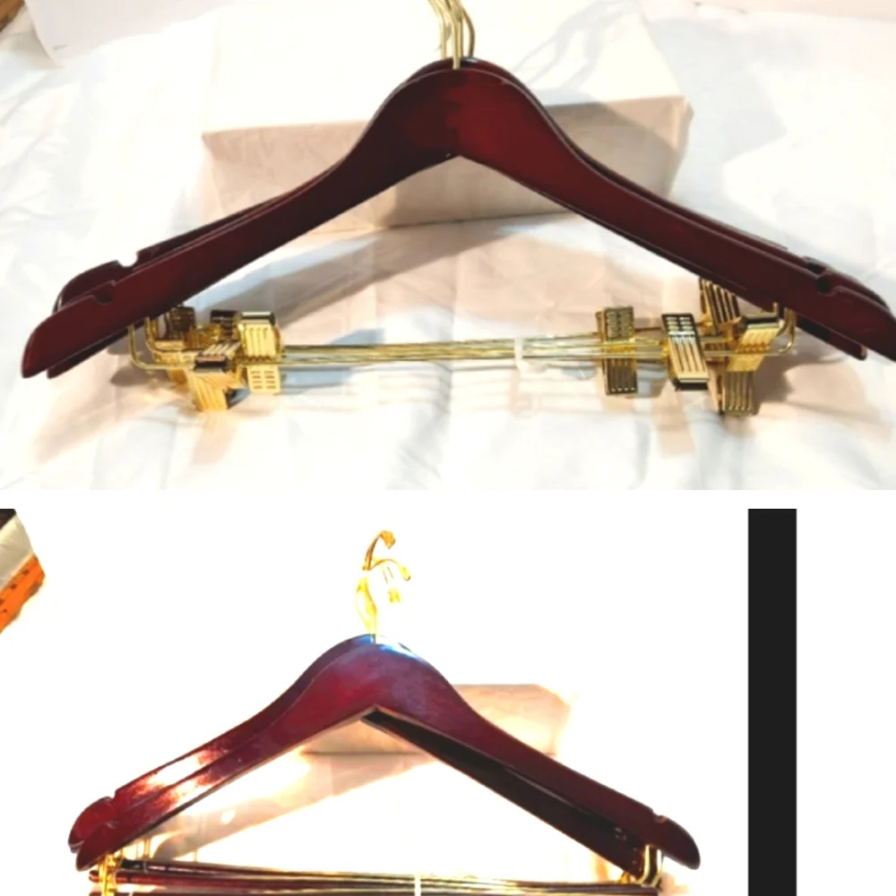 QUALITY HANGER NEW WITH CLIP CHERRY COLOR GOLD CLIP 12 For $25 Sz 17.5